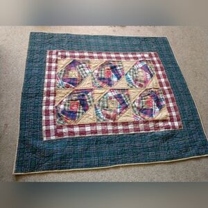 Victorian Heart crazy plaid quilt 4'